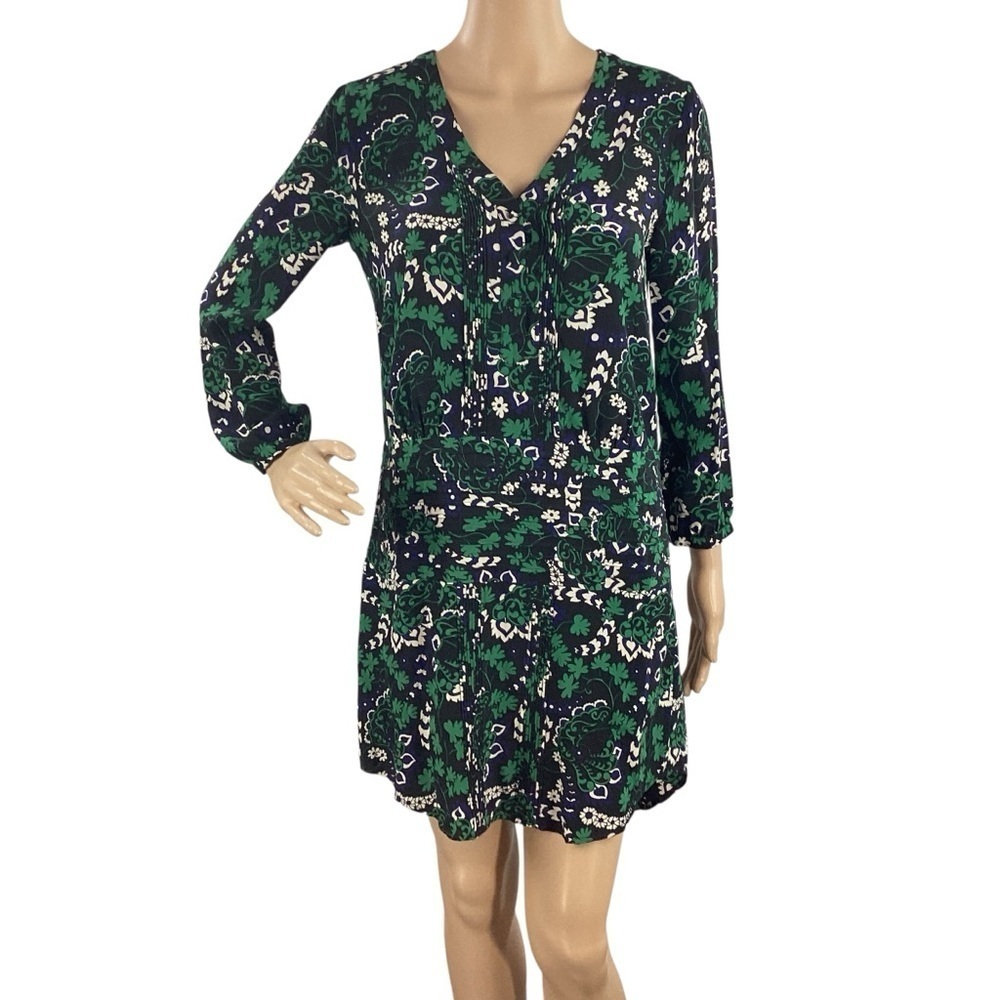 Veronica Beard Elm Shirtdress Silk Victorian Vine Floral Mini Dress Size 0